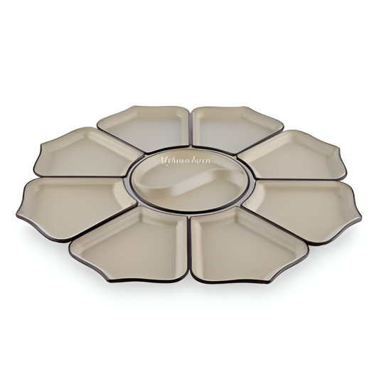 Melamin Set 9-teilig Set taupe - Saidi Lebensmitel