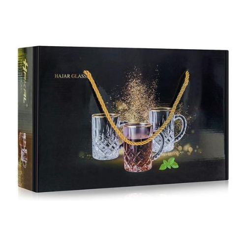 Teeglas Henkel und Goldrand - Saidi Lebensmitel